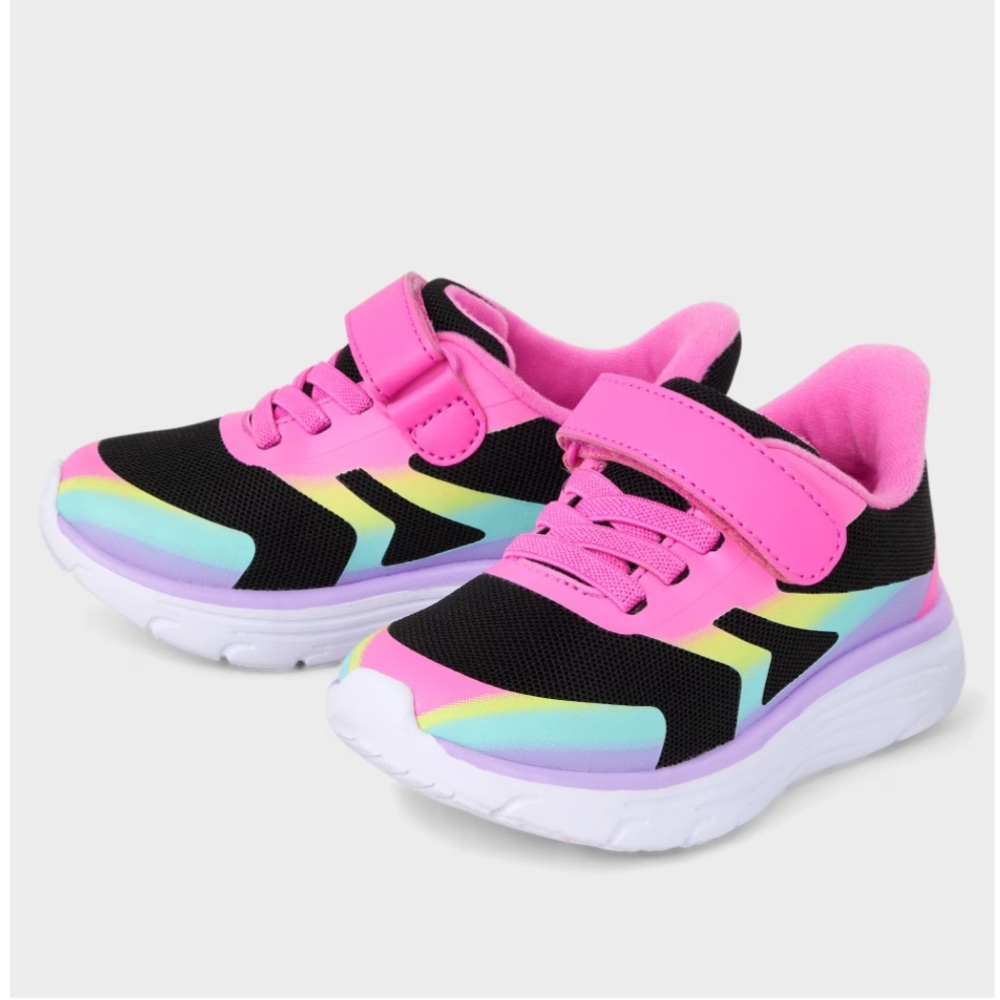 The Children’s Place Toddler Girls Rainbow Ombre Running Sneakers - Black